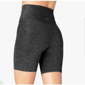 NEW! Beyond Yoga Spacedye High Waist Dark Charcoal Gray Bike Shorts XXS